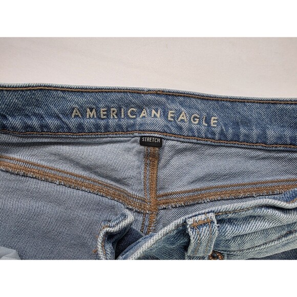American Eagle Jeans Women's 8 90s Kick Medium Wash Blue Stretch Denim - Picture 4 of 7
